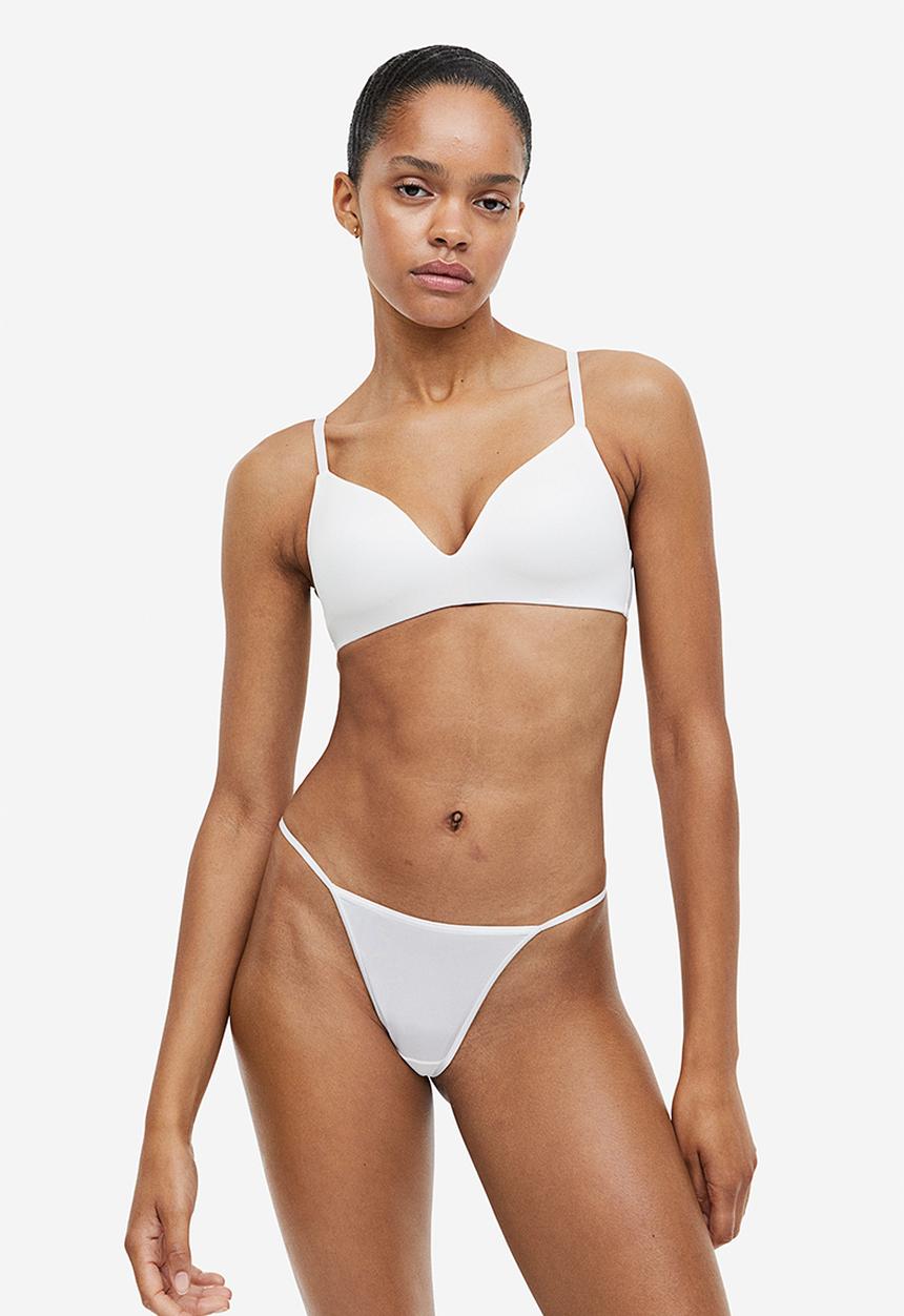H&M - 2-Pack microfibre non-wired bras - white & black