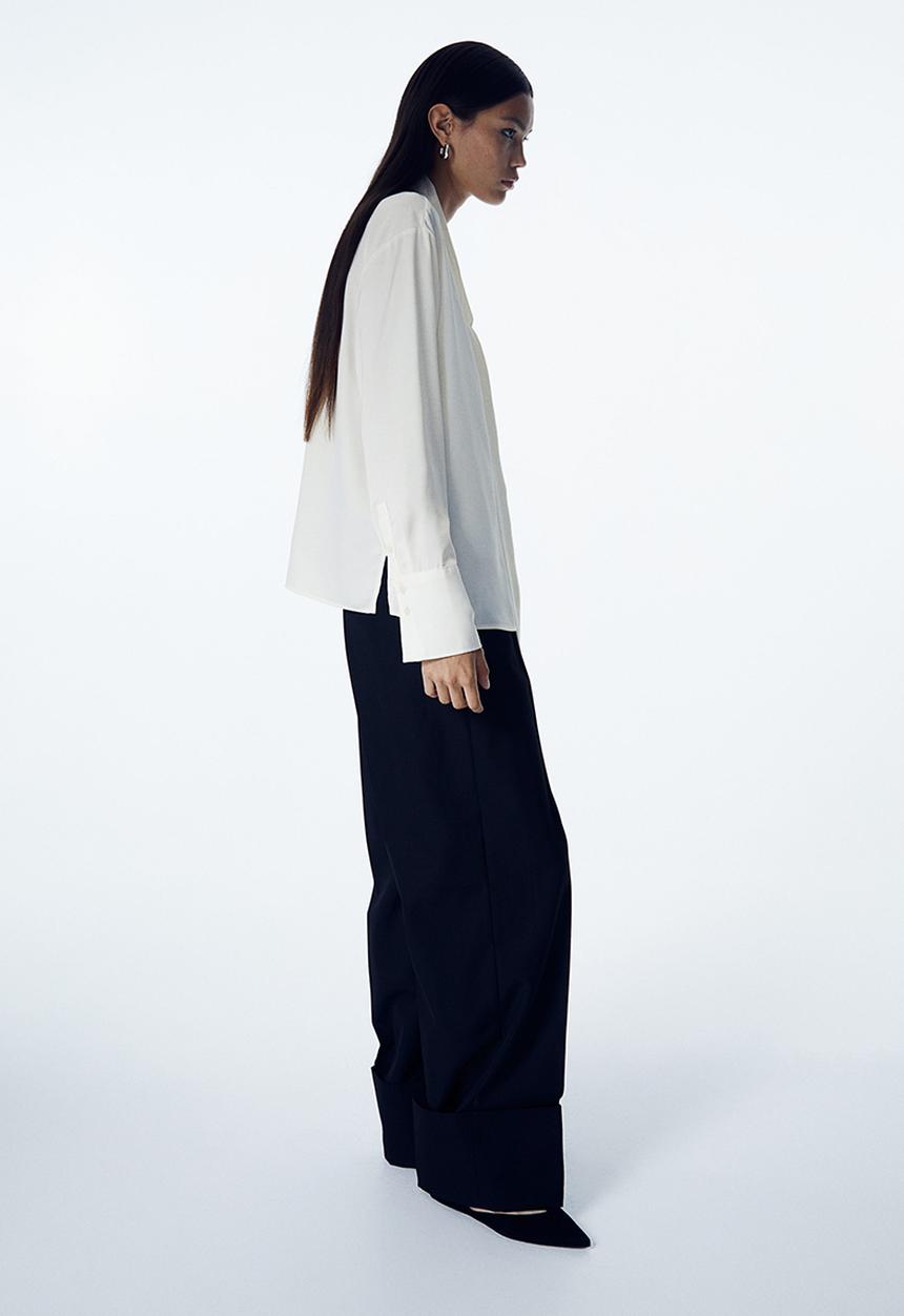 H&M - Tie-detail blouse - white