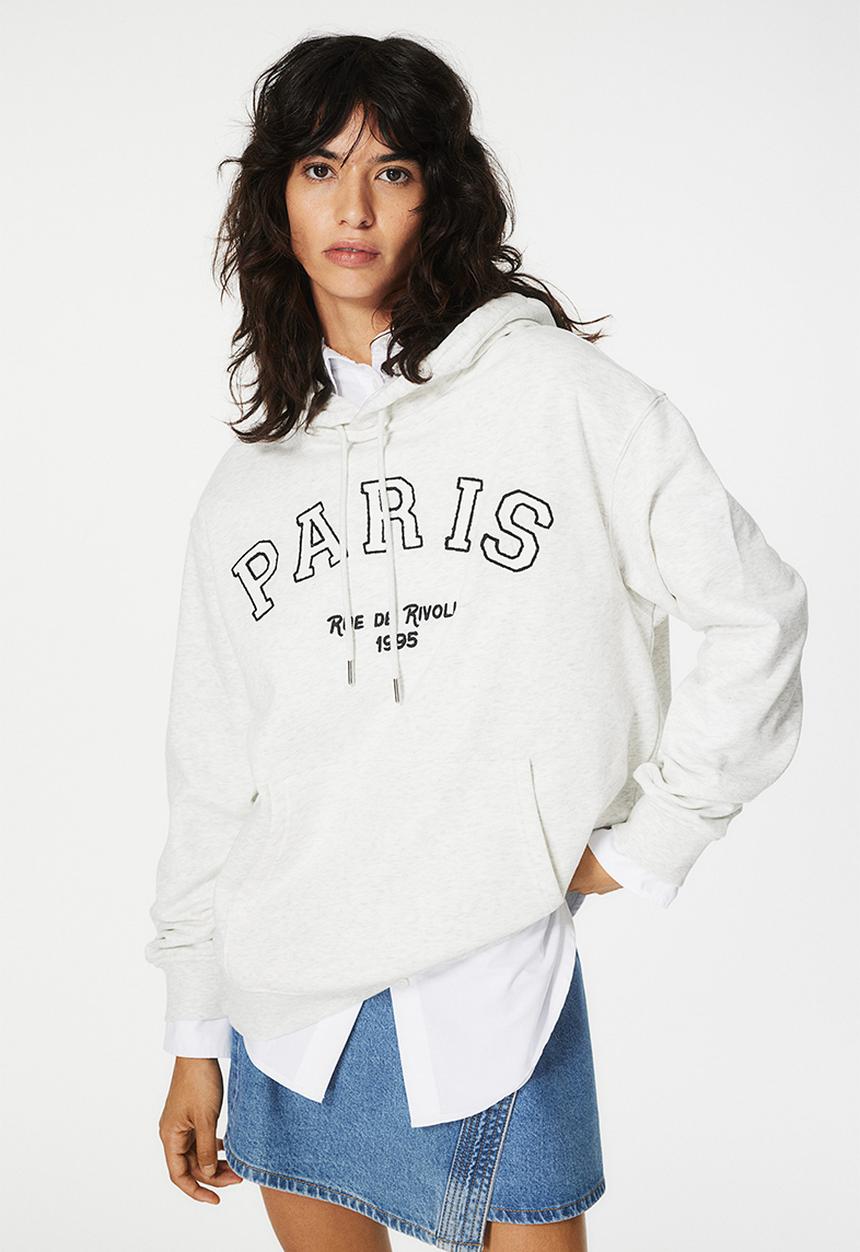 H&M - Hoodie - light grey marl & paris