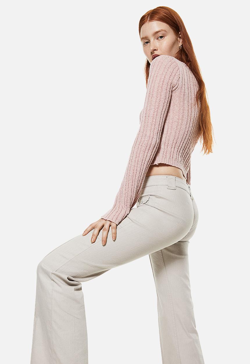 H&M - Flared cargo trousers - light beige
