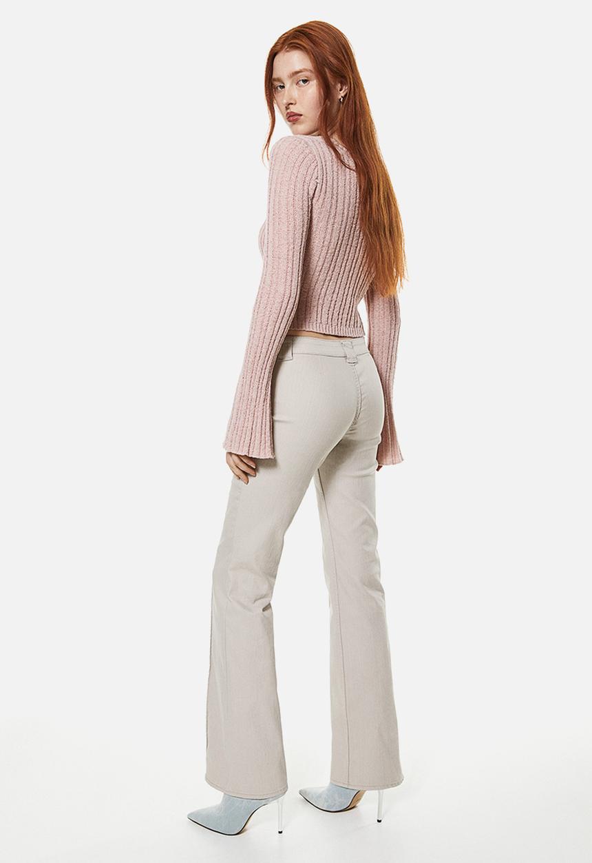 H&M - Flared cargo trousers - light beige