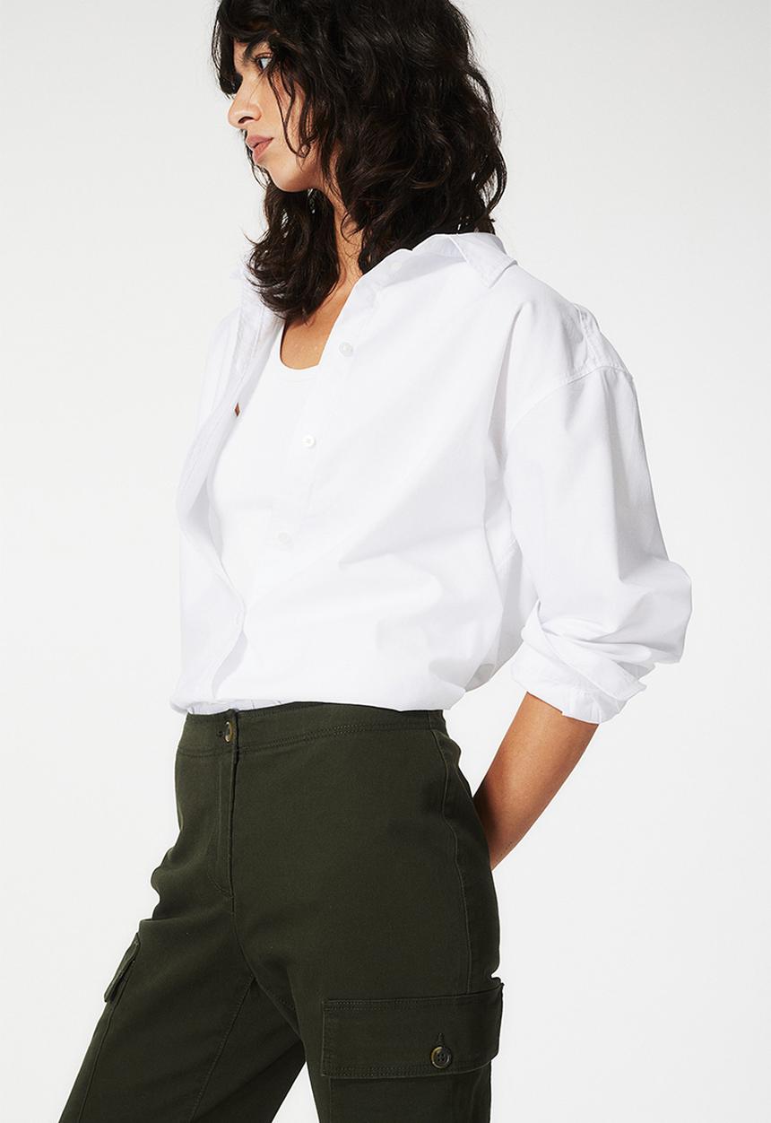 H&M - Cotton twill cargo trousers - dark green