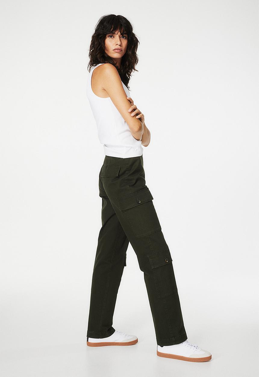 H&M - Cotton twill cargo trousers - dark green