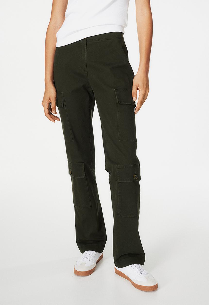 H&M - Cotton twill cargo trousers - dark green