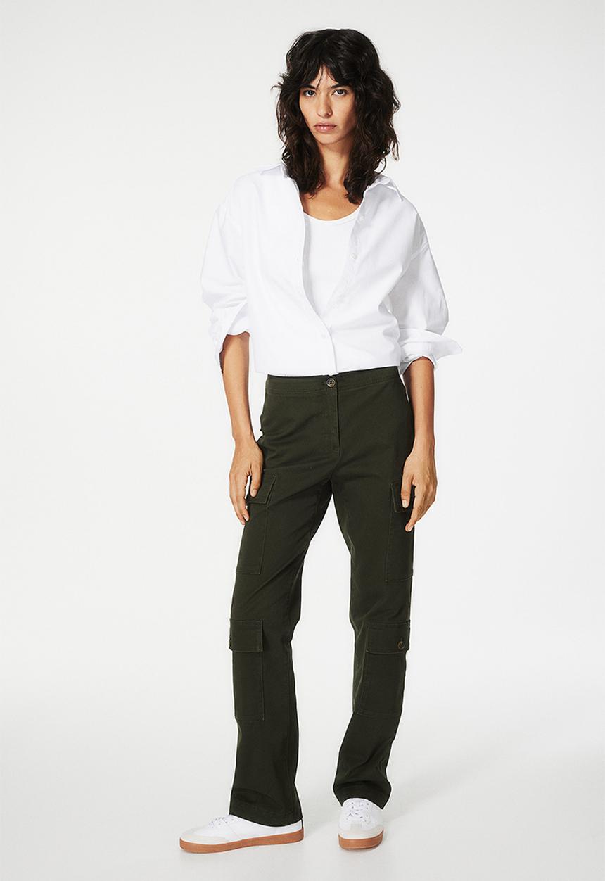 H&M - Cotton twill cargo trousers - dark green