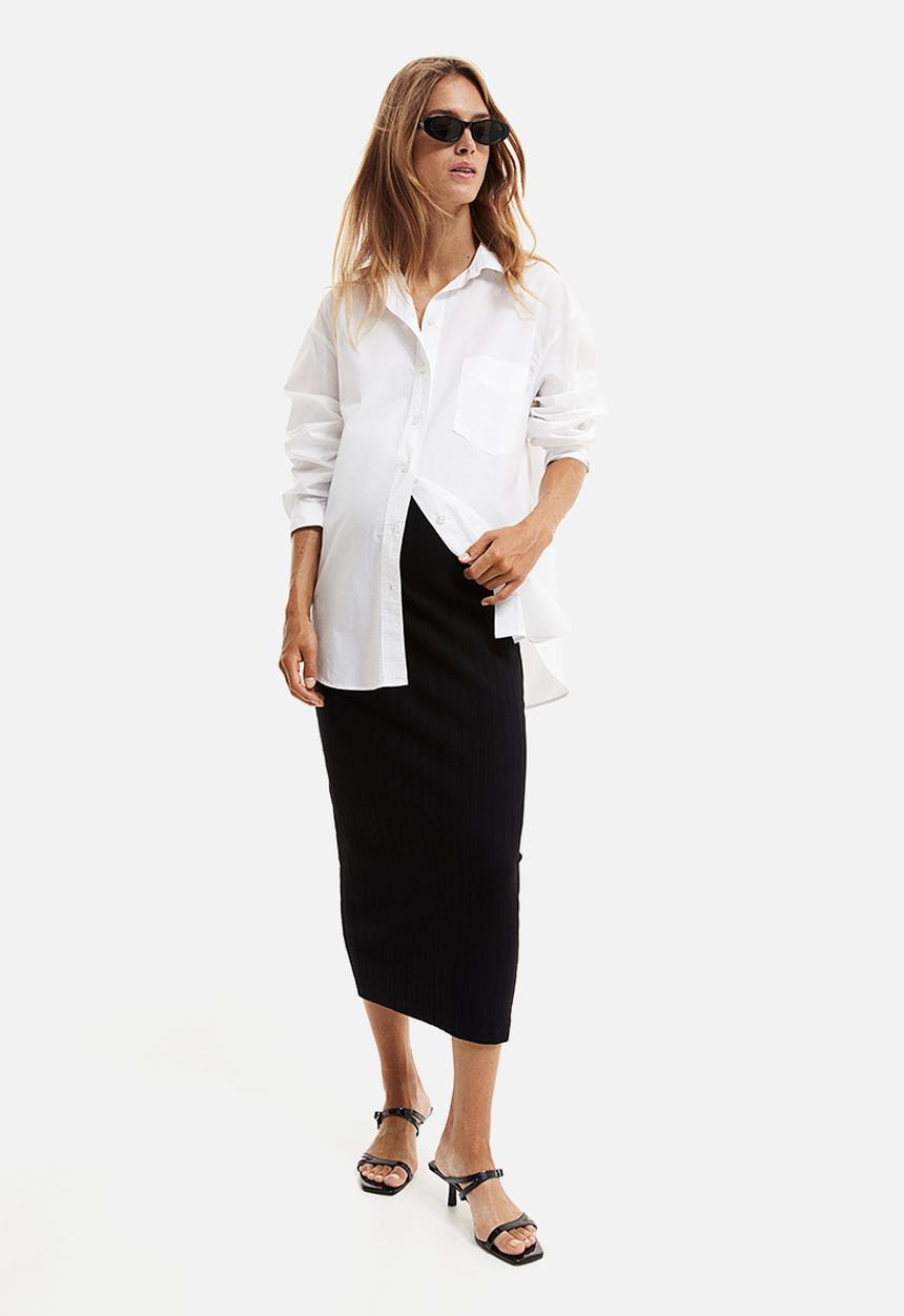 H&M - Mama ribbed jersey skirt - black