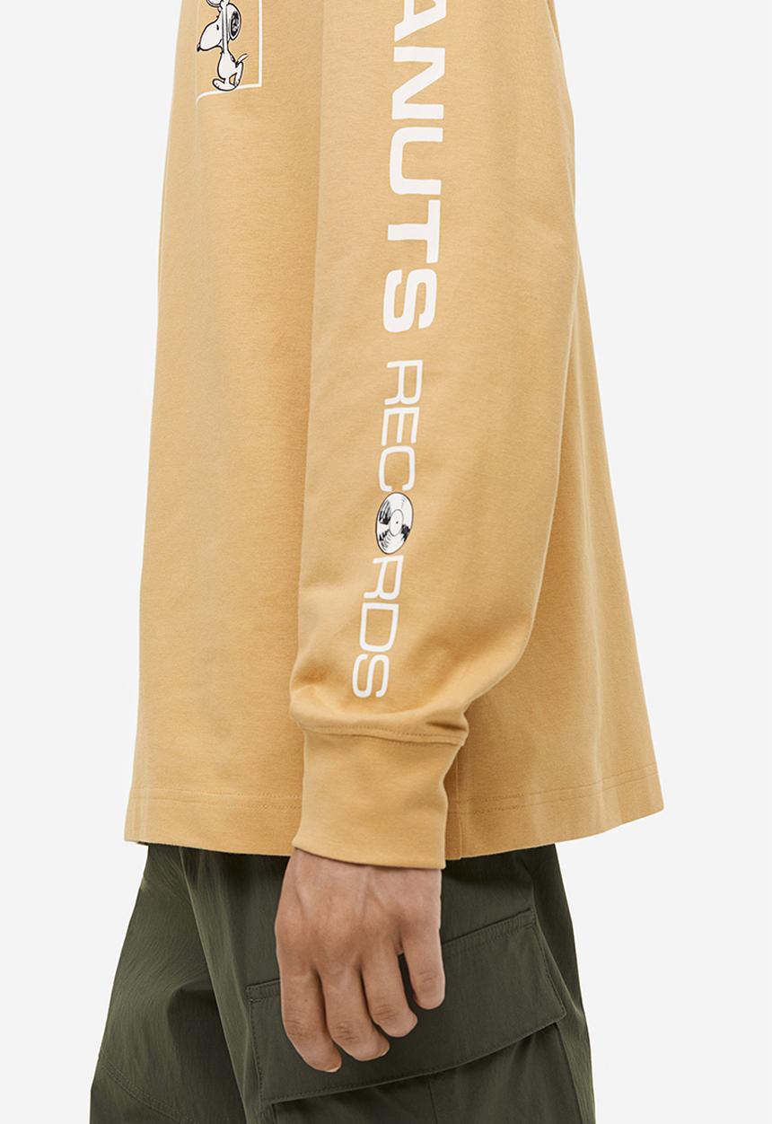 H&M - Relaxed fit printed jersey top - beige, multi