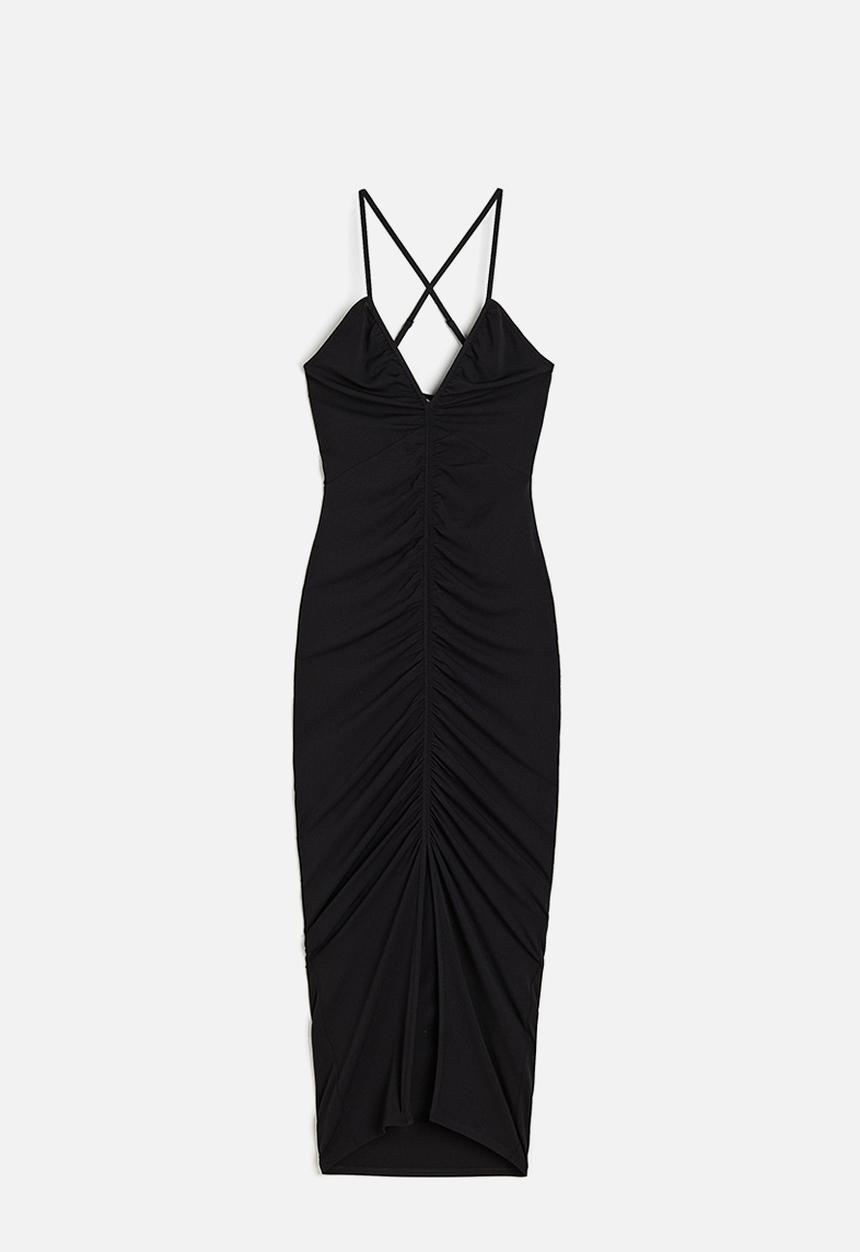 H&M - Draped bodycon dress - black