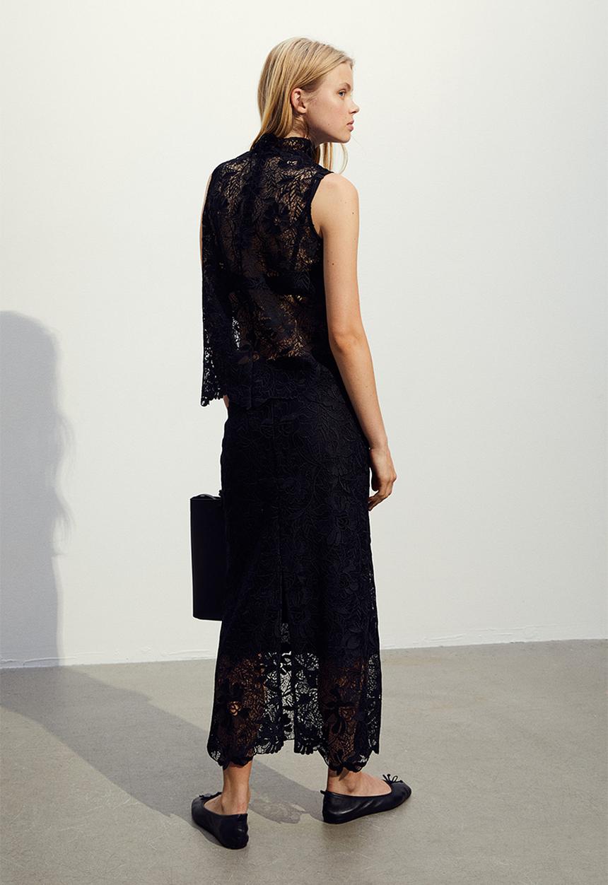 H&M - Lace skirt - black