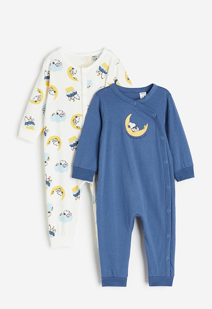 H&M - 2-pack printed pyjamas - blue,multi,white