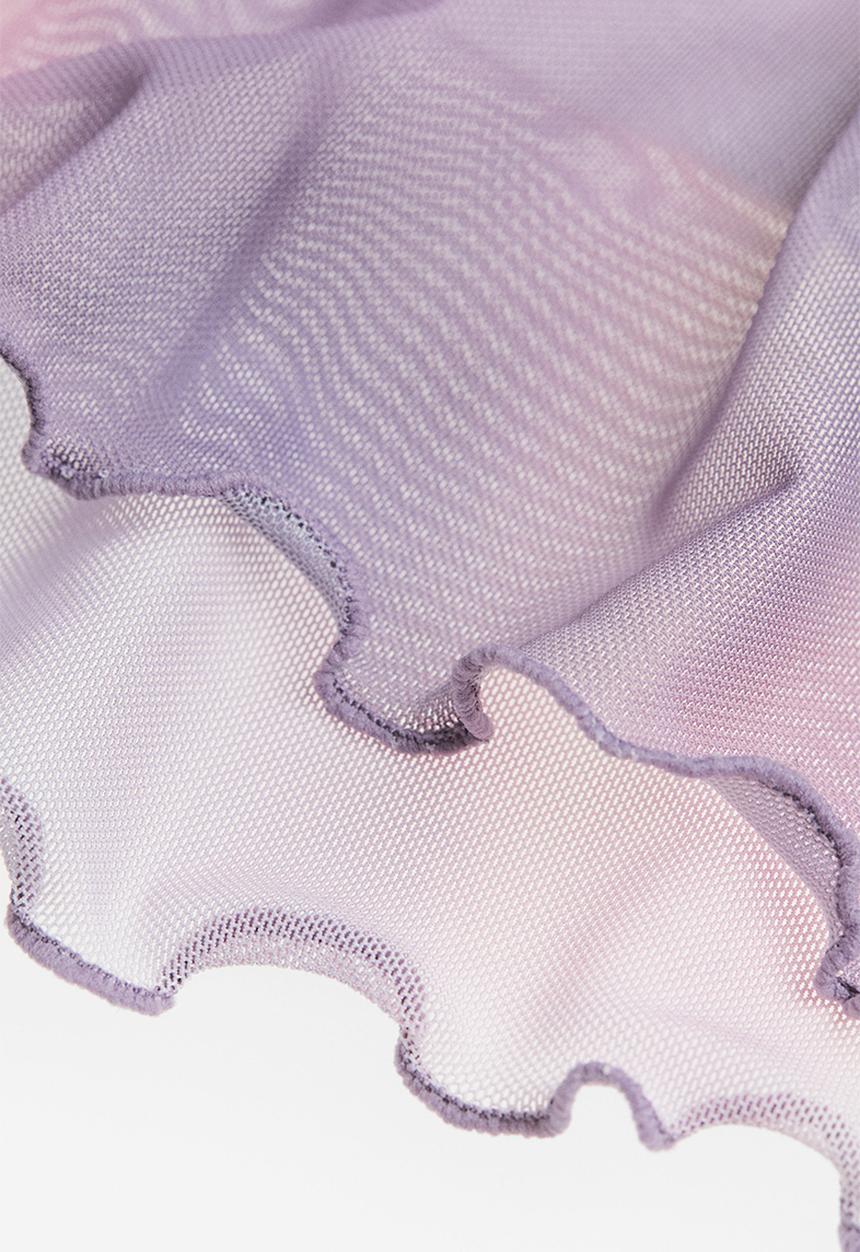 H&M - Gathered mesh dress - pink & ombre
