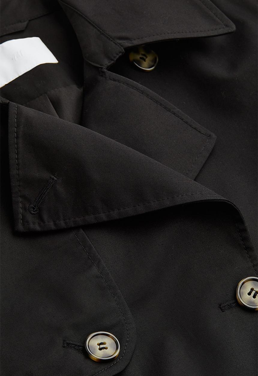 H&M - Double-breasted trenchcoat - black