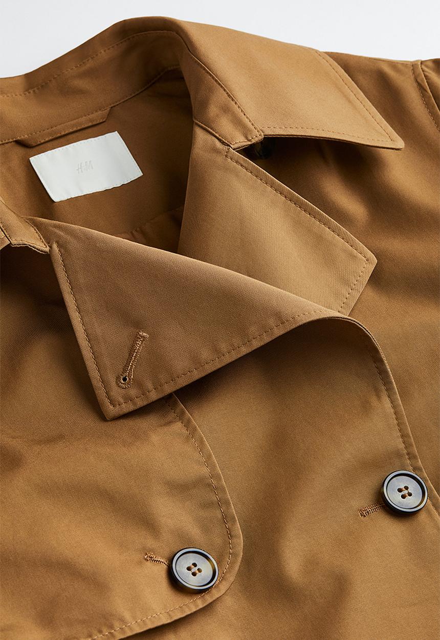 H&M - Double-breasted trenchcoat - dark beige 