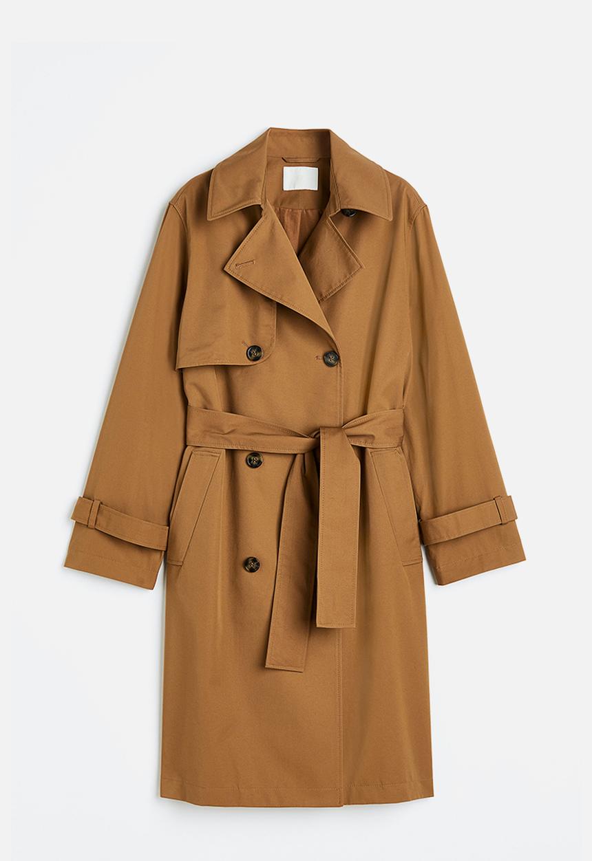 H&M - Double-breasted trenchcoat - dark beige 