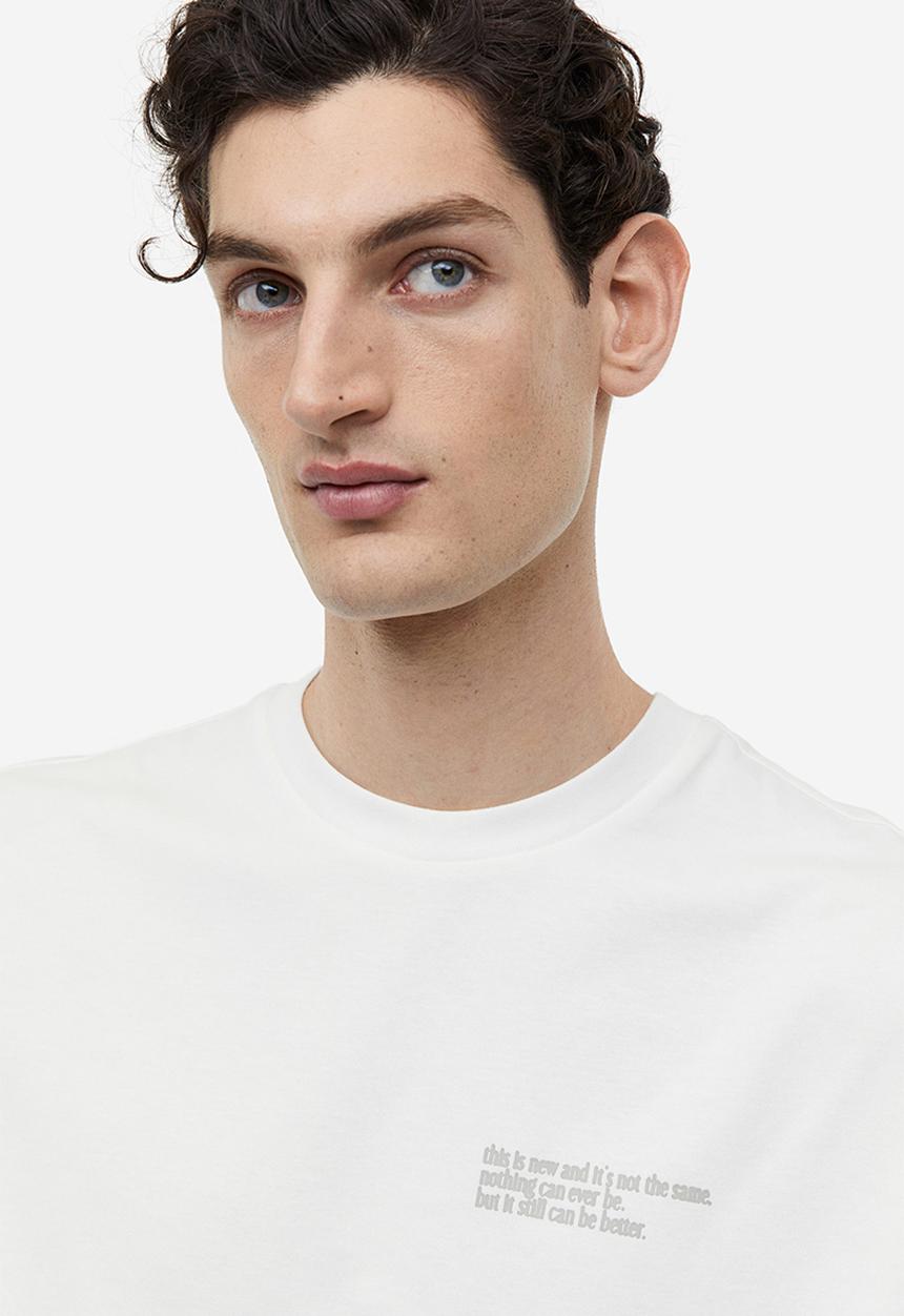 H&M - Relaxed fit printed t-shirt - white, multi