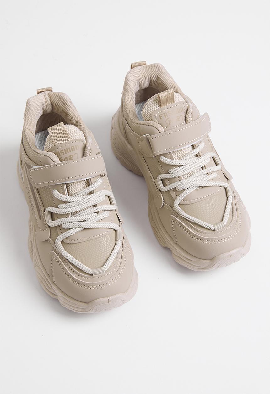 Pop Candy - Lace up sneakers - beige