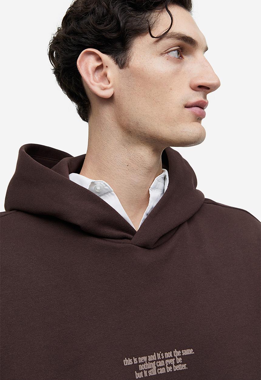 H&M - Loose fit printed hoodie - brown, multi