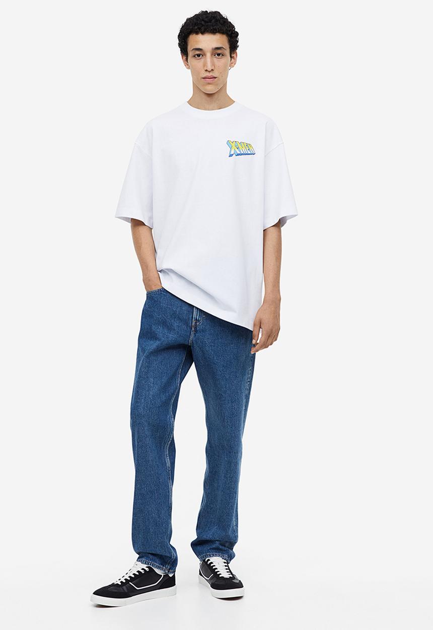 H&M - Oversized fit t-shirt - white, multi