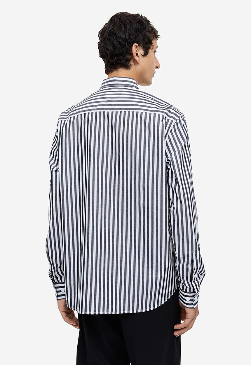 H&M - Regular fit poplin shirt - multi, grey