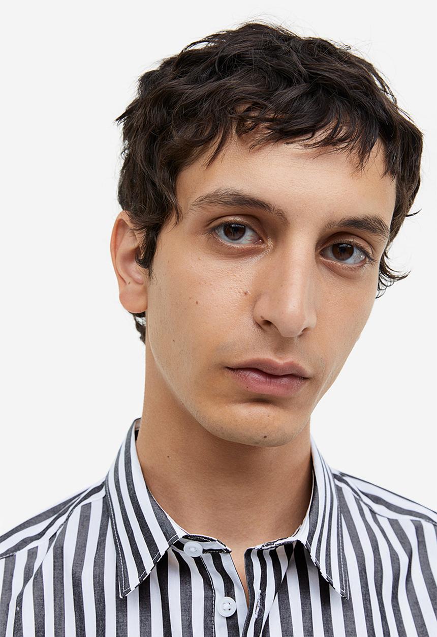 H&M - Regular fit poplin shirt - multi, grey