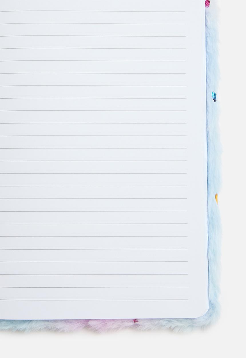 Pop Candy - Faux fur journal - pink & blue