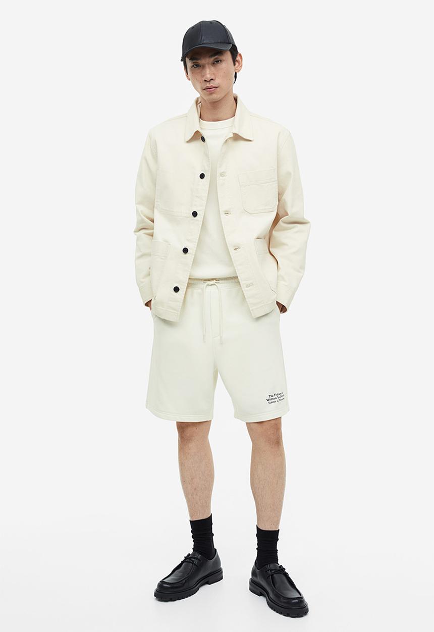 H&M - Coolmax® loose fit sweatshorts - white