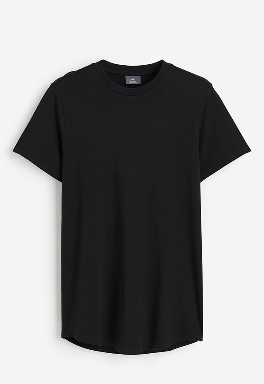 H&M - Long regular fit t-shirt - black
