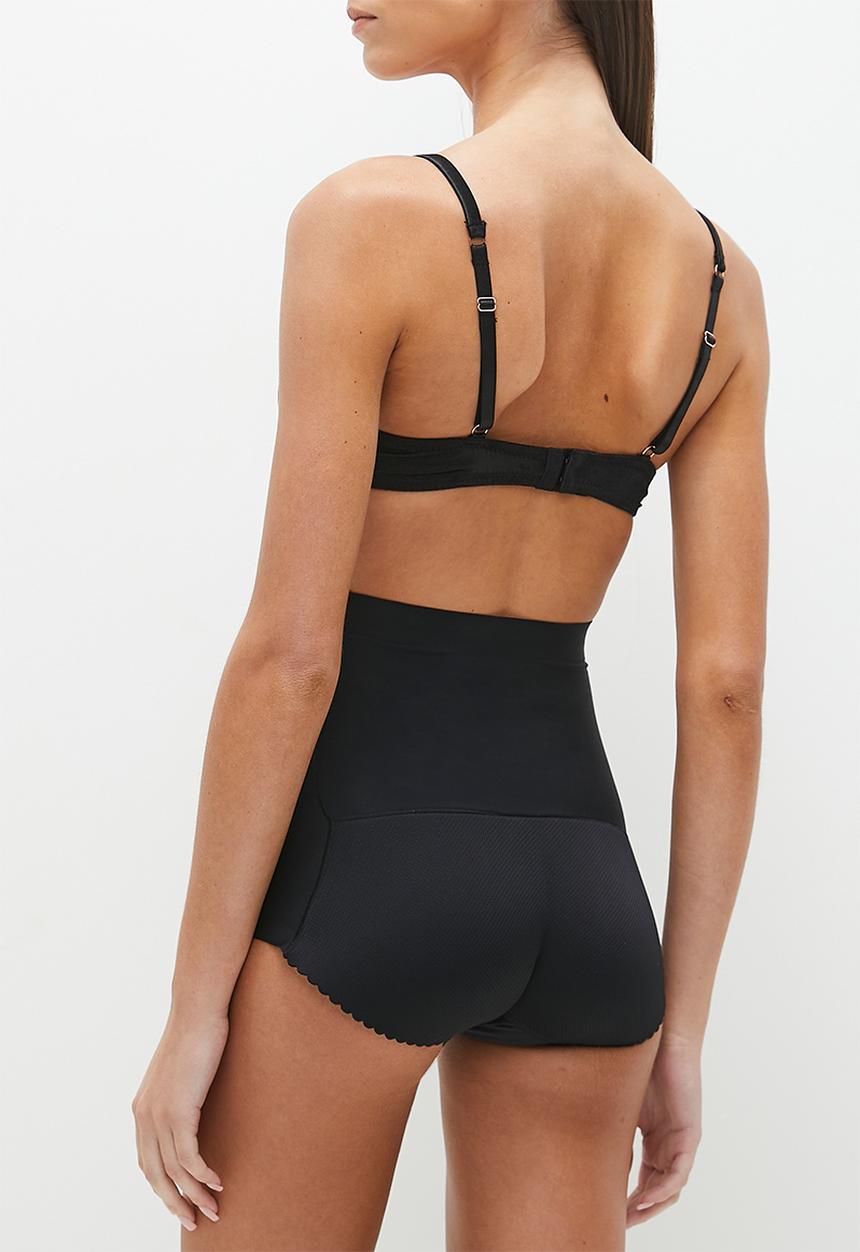 Easy Curves Shapewear - Thong padded high waisted panty - black