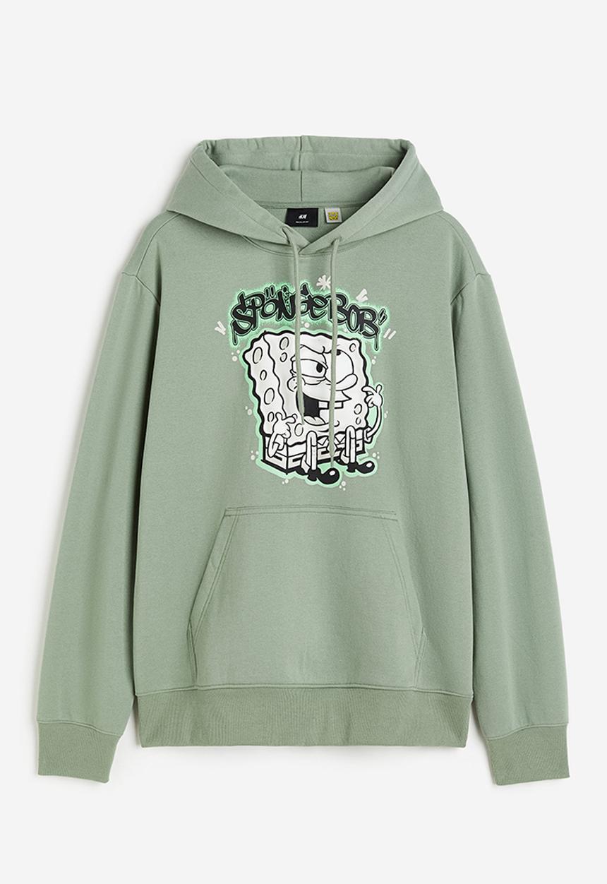 H&M - Regular fit hoodie - green/spongebob squarepants