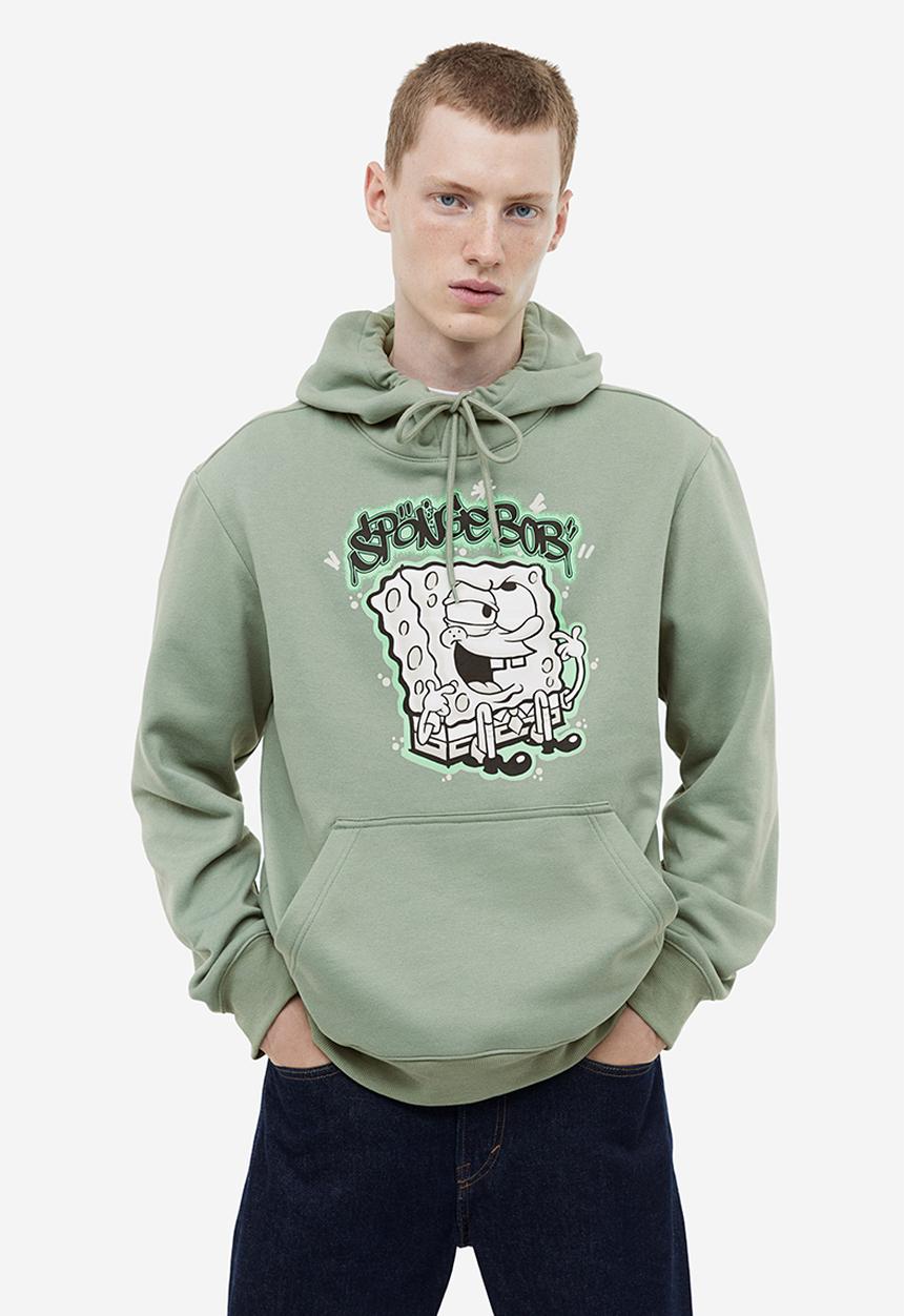 H&M - Regular fit hoodie - green/spongebob squarepants