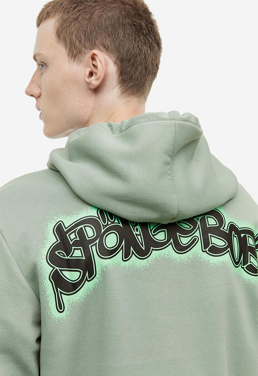 H&M - Regular fit hoodie - green/spongebob squarepants