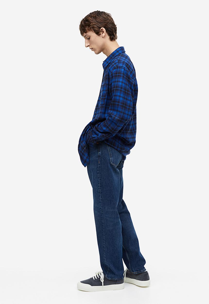 H&M - Regular fit flannel shirt - blue/checked
