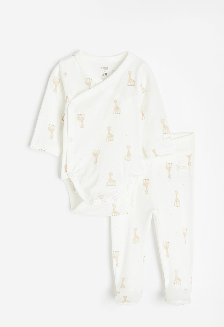 H&M - 2 Piece printed cotton jersey set - white