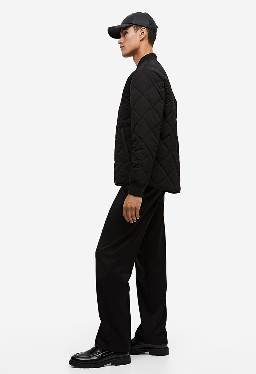 H&M - Quilted bomber jacket - black