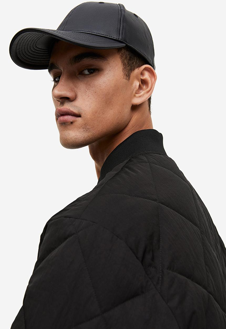 H&M - Quilted bomber jacket - black