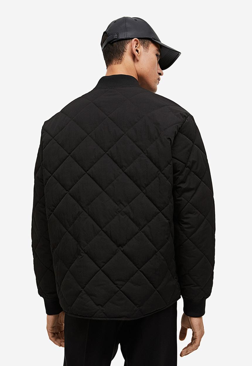 H&M - Quilted bomber jacket - black