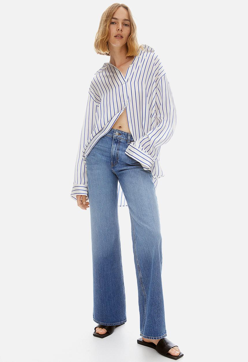 H&M - Wide high jeans - denim blue