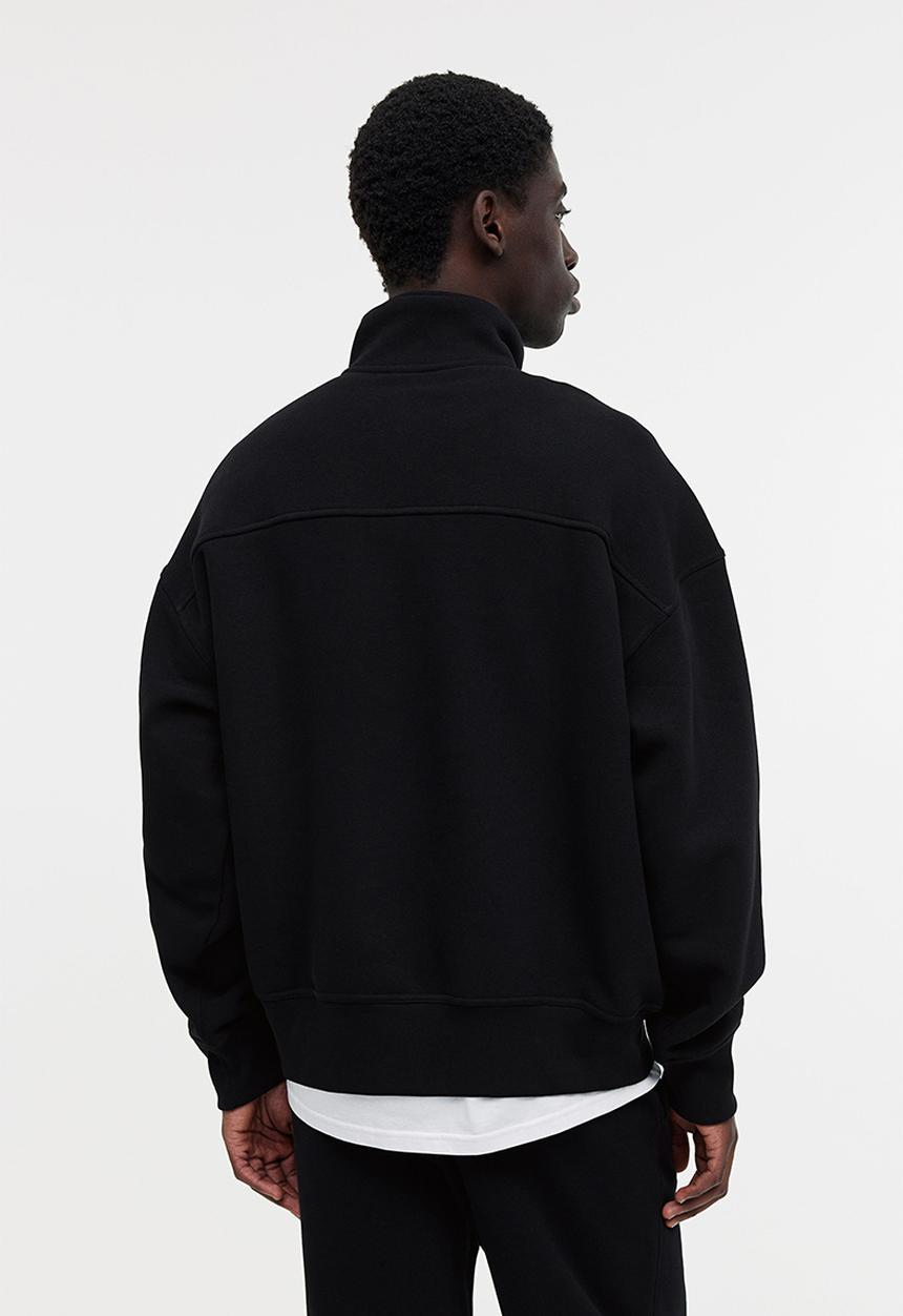 H&M - Oversized fit half-zip sweatshirt - black