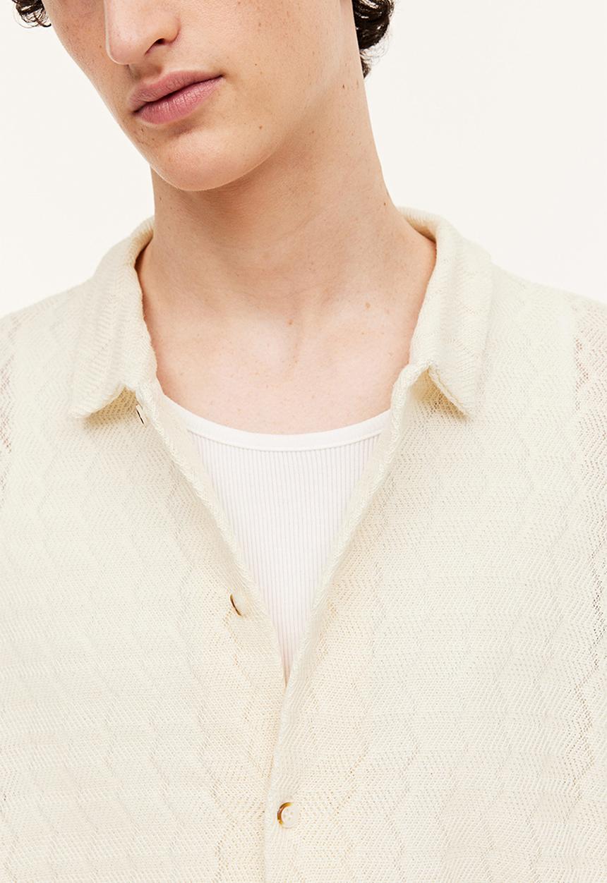 H&M - Regular fit crochet-look resort shirt - cream