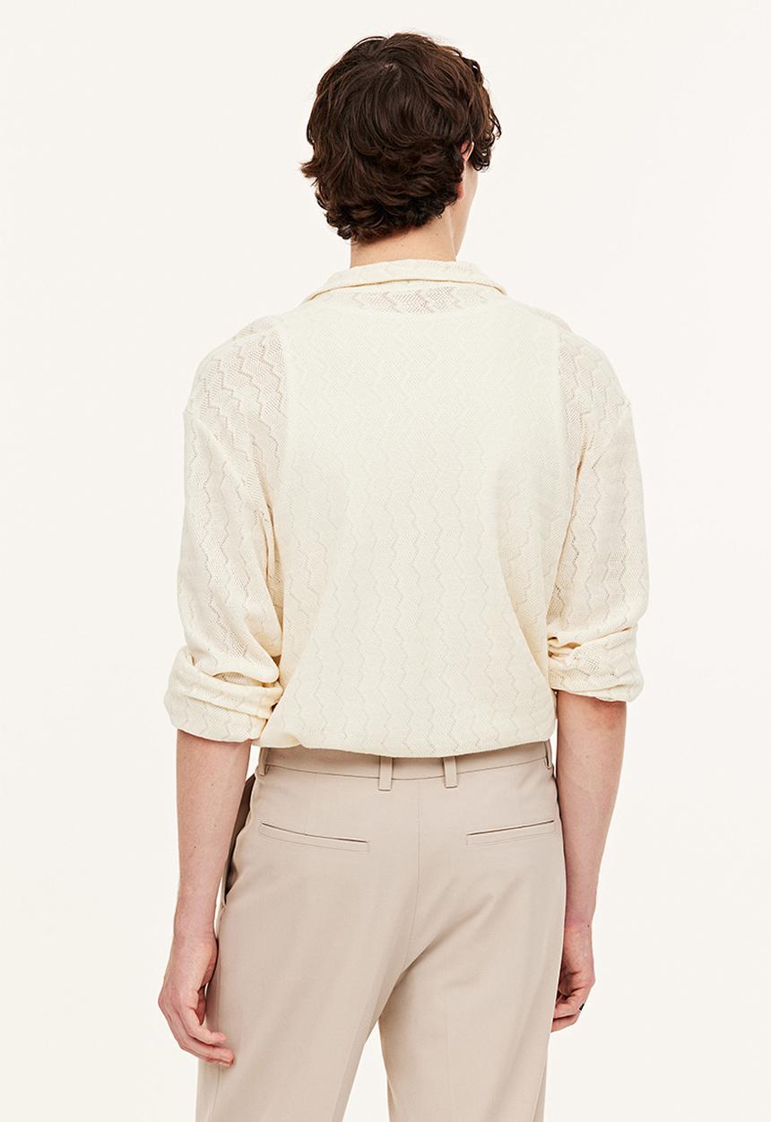 H&M - Regular fit crochet-look resort shirt - cream