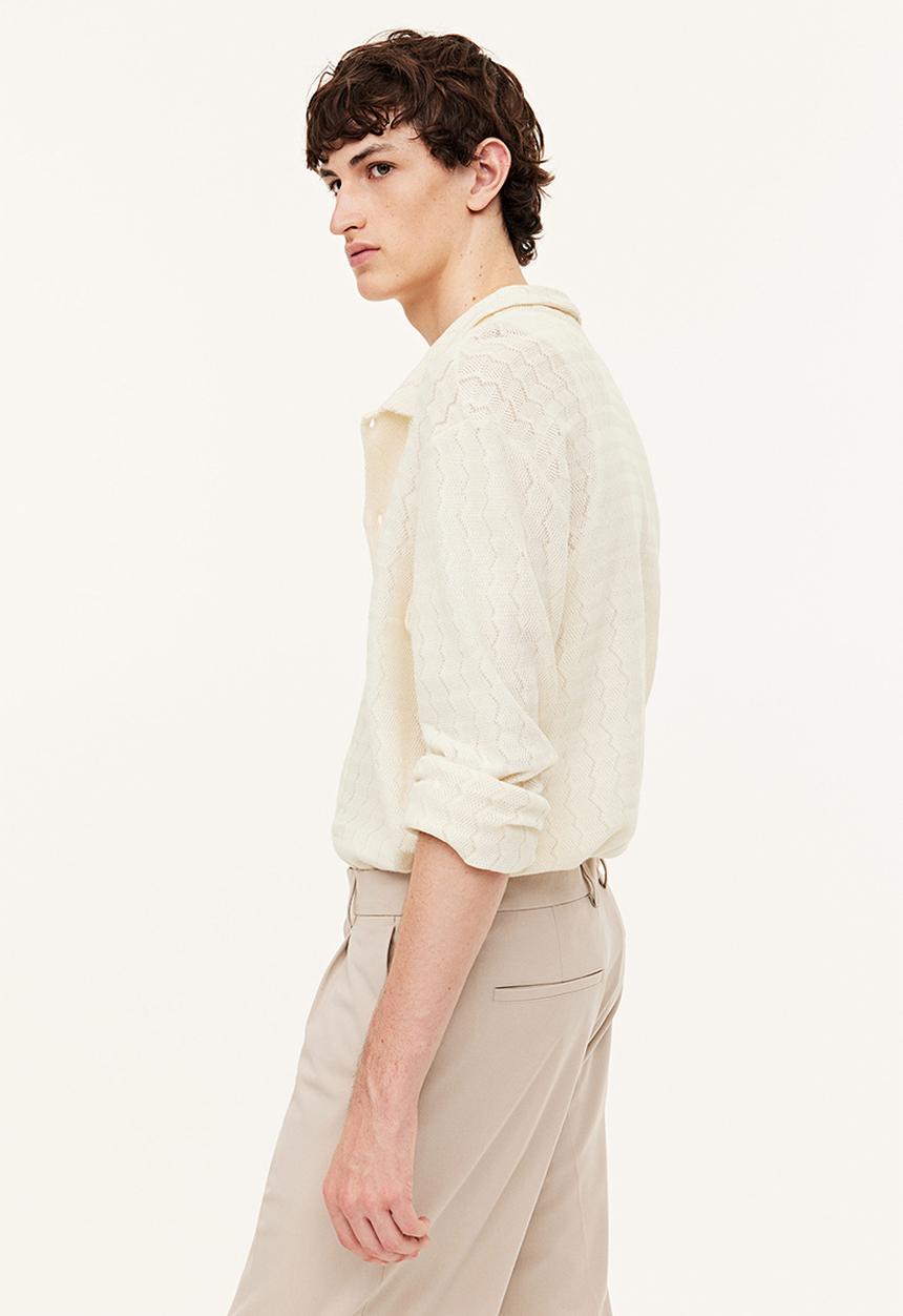 H&M - Regular fit crochet-look resort shirt - cream