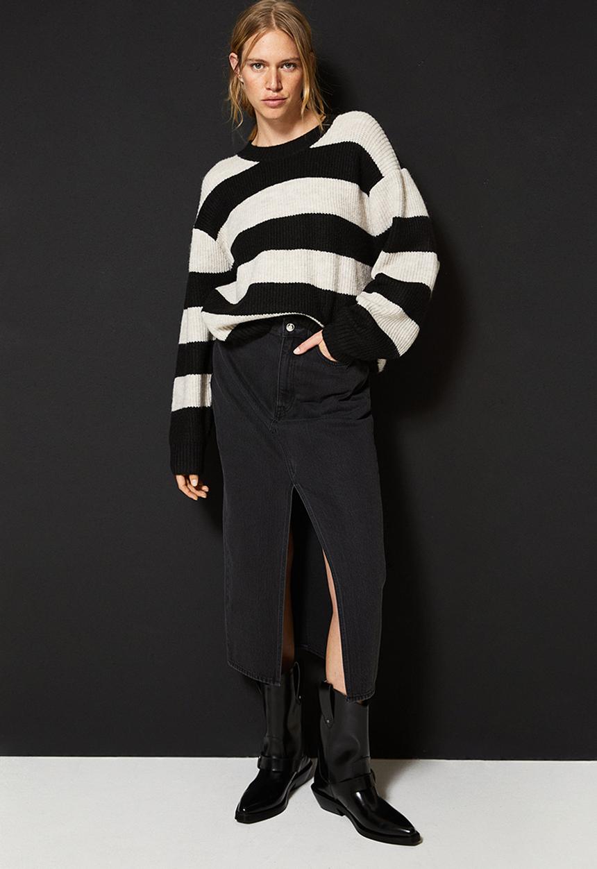 H&M - Rib-knit jumper - black & white