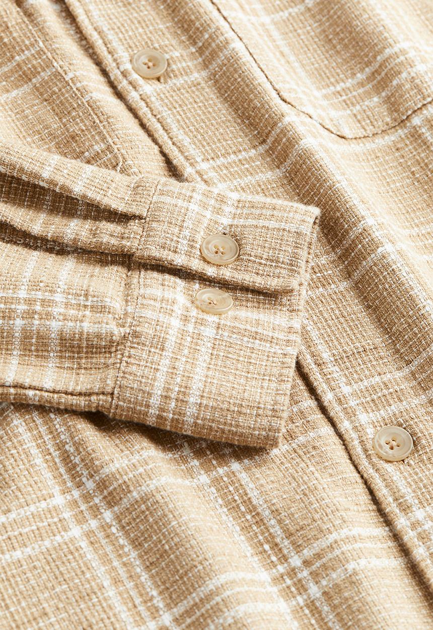 H&M - Regular fit overshirt - beige/checked