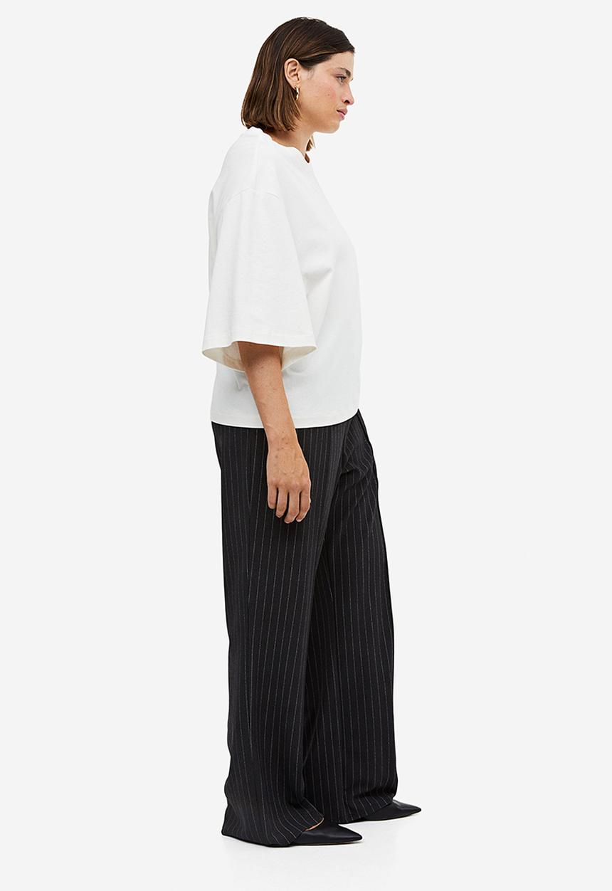 H&M - High-waisted tailored trousers - black, grey, multi