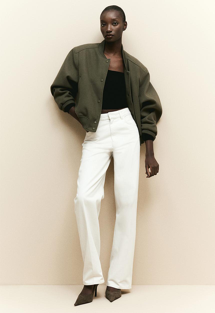 H&M - Square-neck cropped top - black
