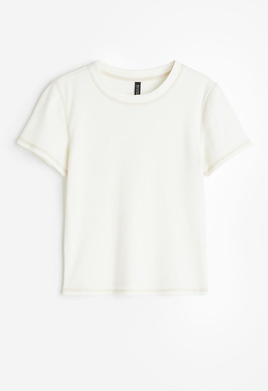 H&M - Fitted cotton top - white
