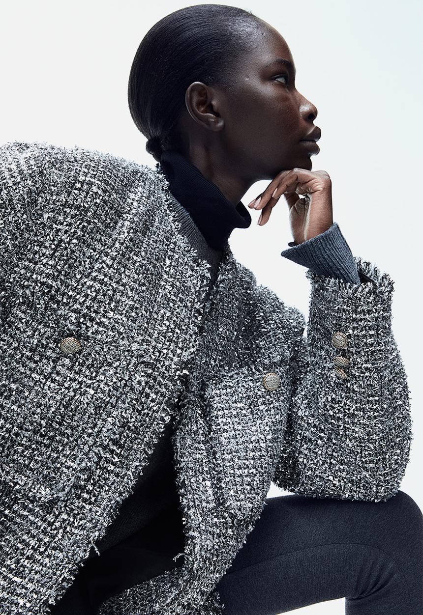 H&M - Textured jacket - grey marl