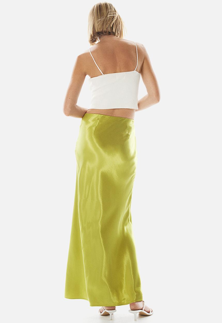 H&M - Satin maxi skirt - green