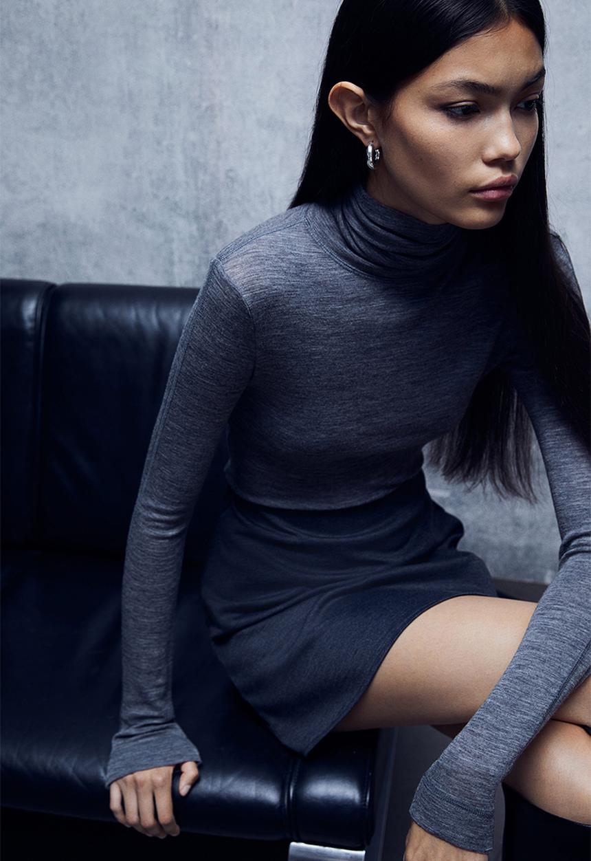 H&M - Jersey mini skirt - grey