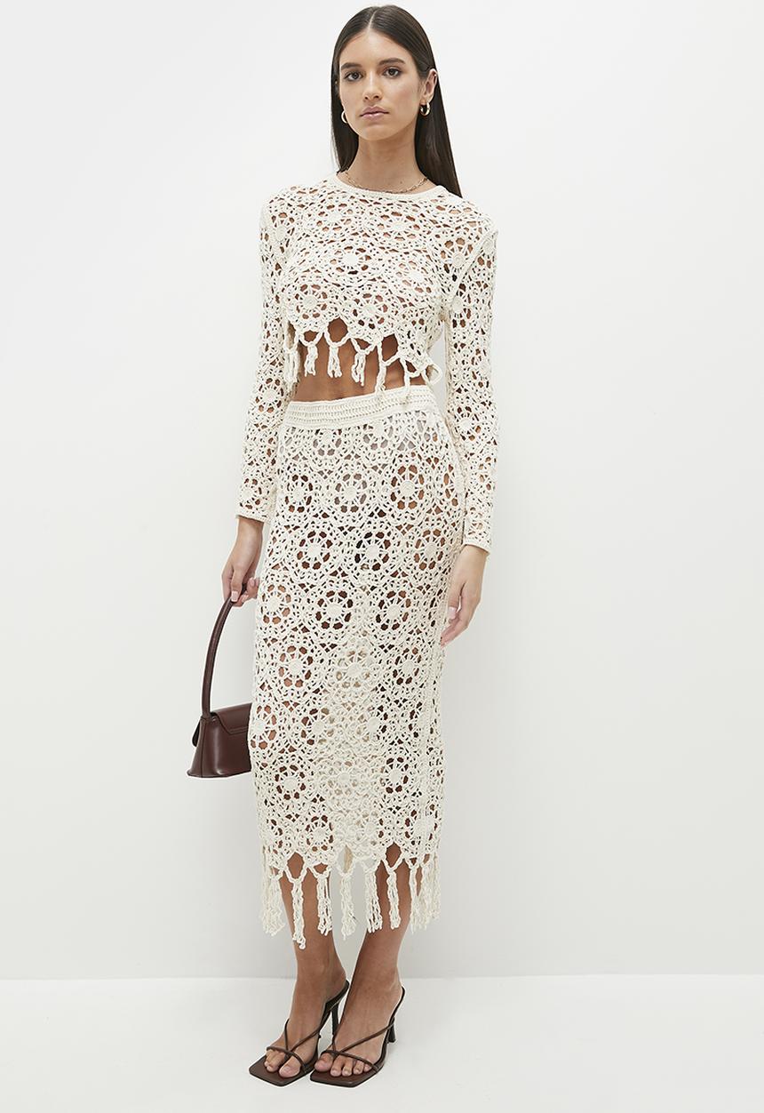 dailyfriday - Co-ord crochet skirt - beige